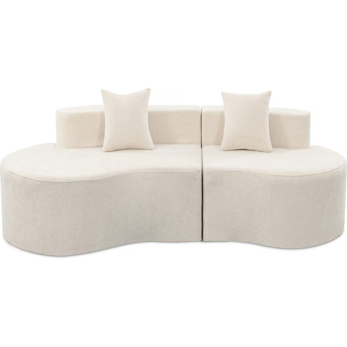 Habitat et Jardin Canapé virgule en tissu texturé  Avola  - 3 places - Beige