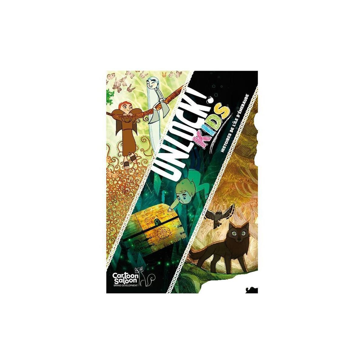 Asmodee Jeu d'escape game Asmodee Unlock! Kids Histoire de l'Île d'Émeraude multicolore