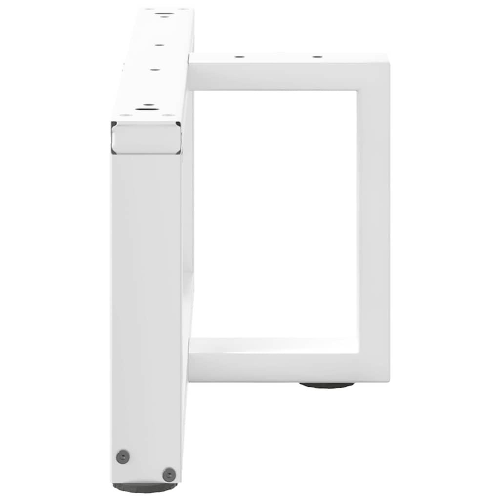 Voir la diapositive 5 : VIDAXL Pieds de table basse en forme de T 2 pcs blanc 70x25x(30-31) cm