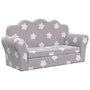Voir la diapositive 2 : VIDAXL Canape-lit enfant 2 places gris clair etoiles peluche douce