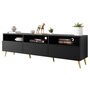Voir la diapositive 2 : BEST MOBILIER Sorolla - meuble tv - 3 tiroirs et 3 niches - 195 cm