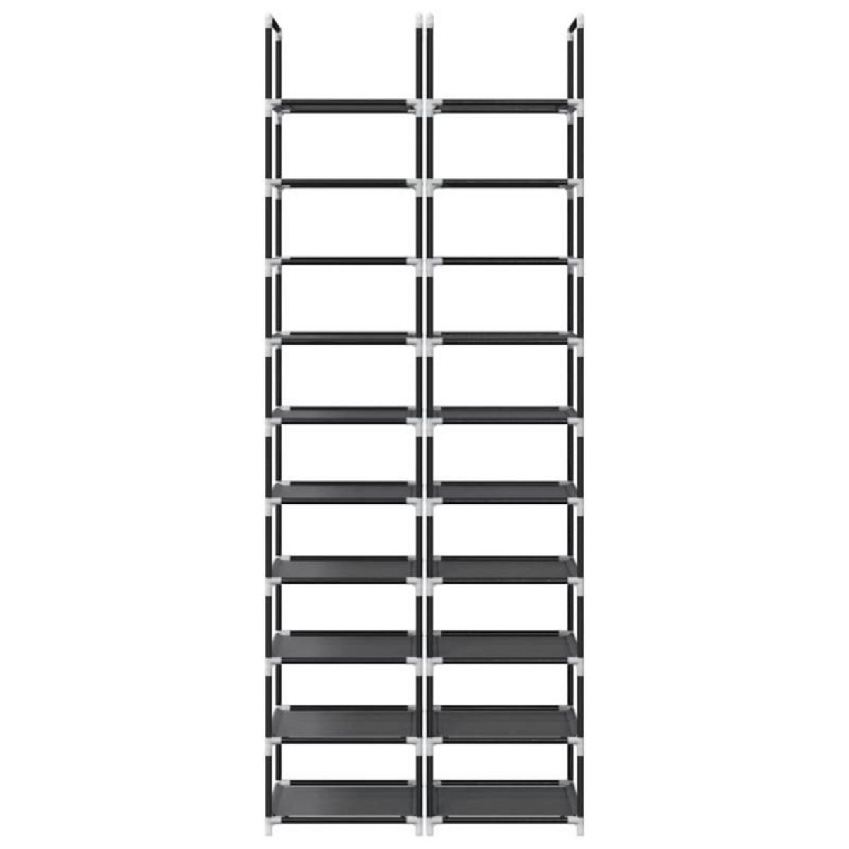 VIDAXL Étagères chaussures 2 pcs 10niveaux 33x33x174cm tissu non tissé