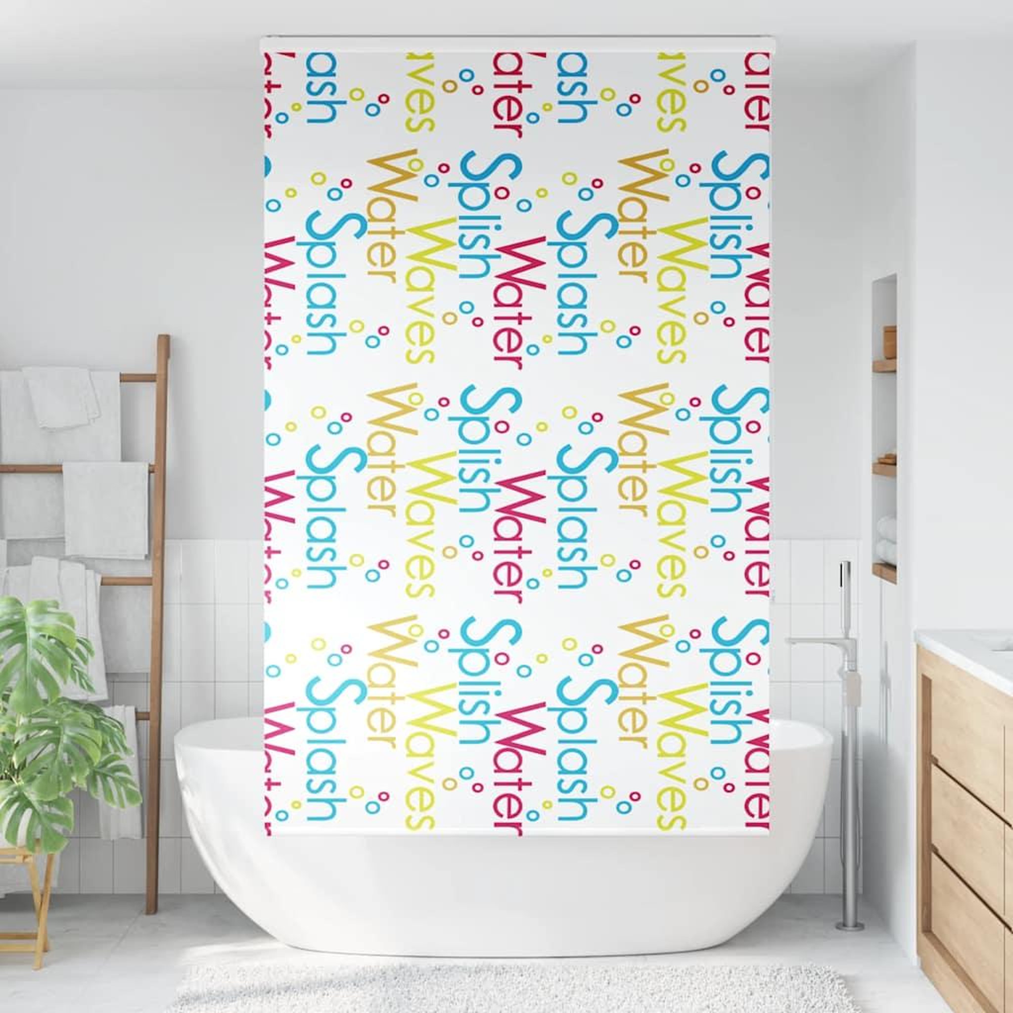 Voir la diapositive 2 : VIDAXL Store enrouleur de douche avec cassette largeur du tissu 126 cm
