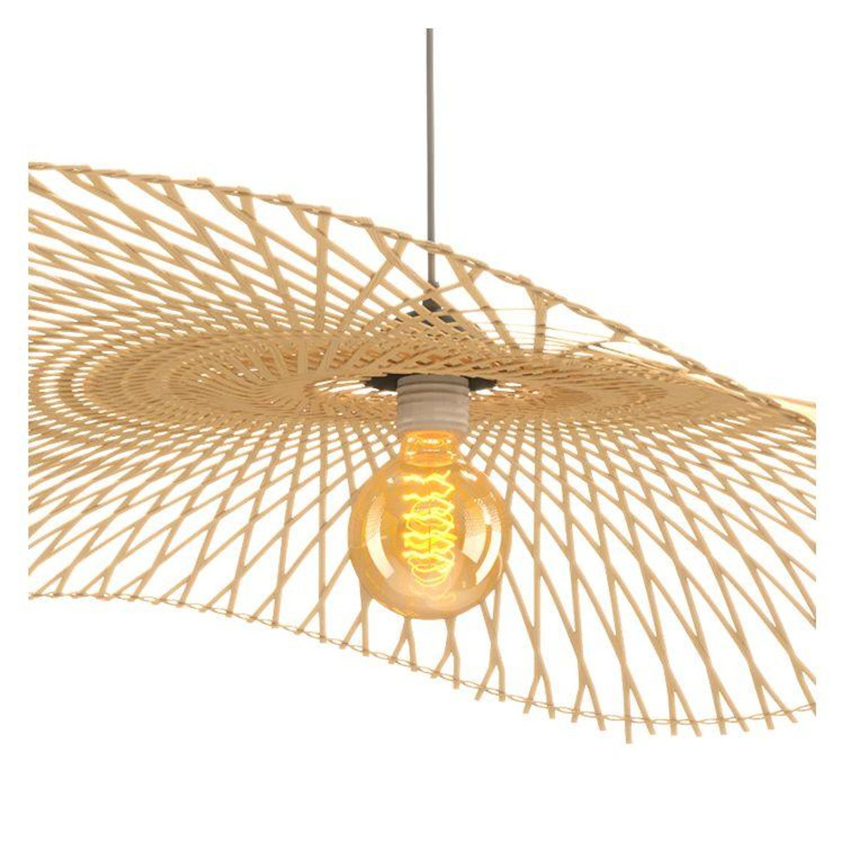 Rendez vous déco Suspension D100 cm en bambou avec fil noir-Jipi