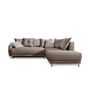 Voir la diapositive 6 : BEST MOBILIER Lena - canapé d'angle droit convertible- 5 places - latte - style scandinave - café latte