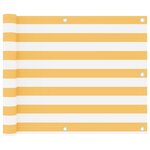 VIDAXL Ecran de balcon Blanc et jaune 75x600 cm Tissu Oxford