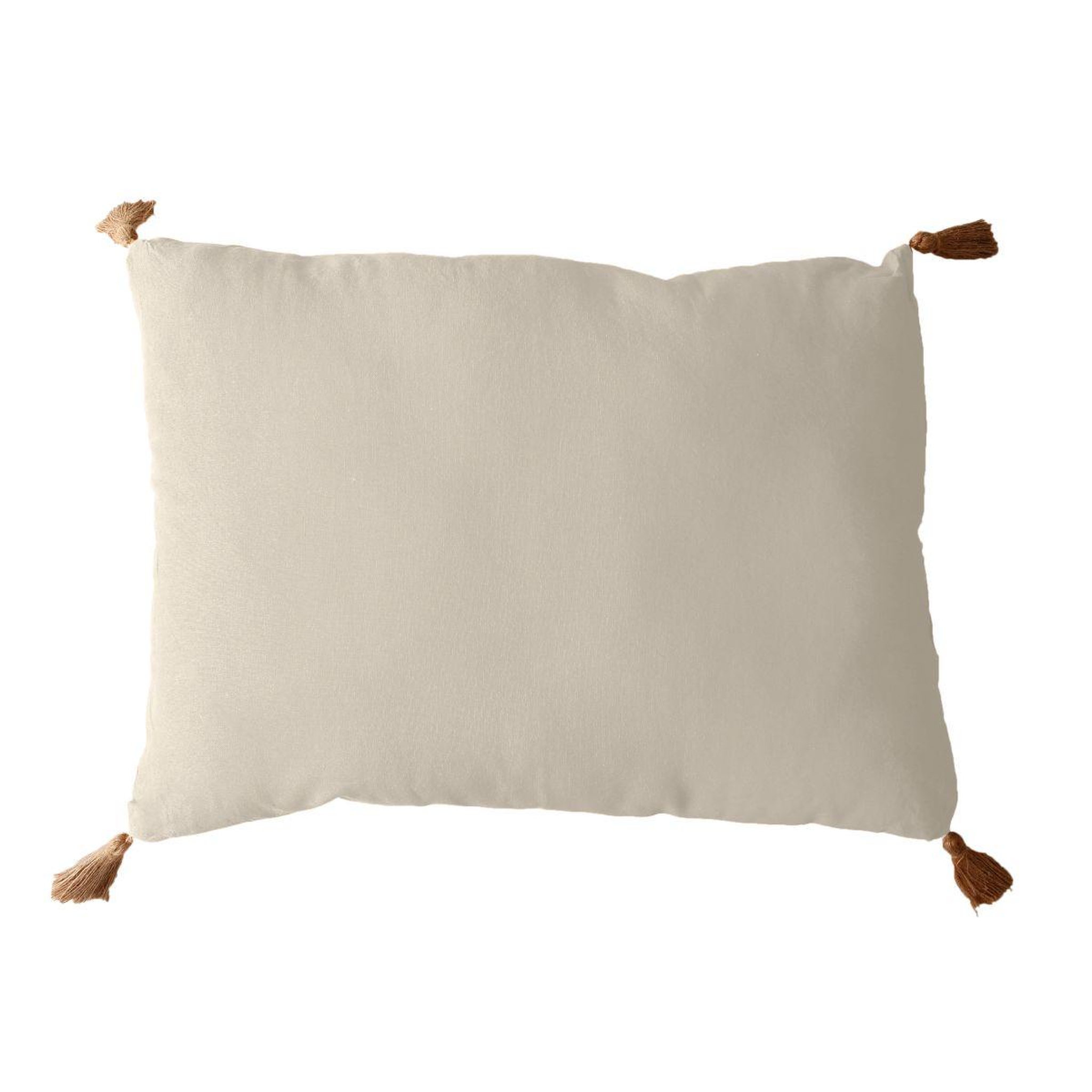 ENJOY HOME Coussin déco uni à pompons  panama  50x70cm écru