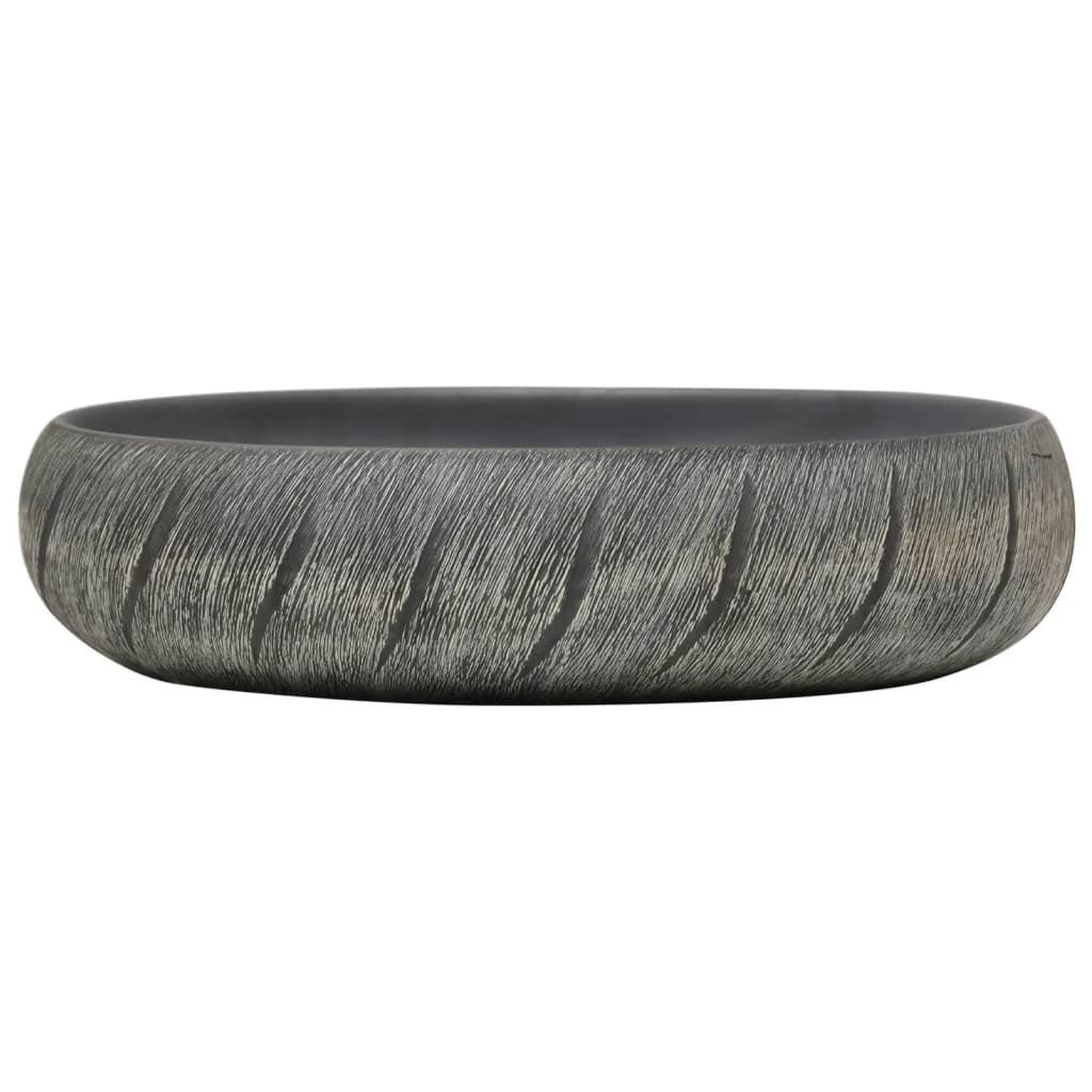 Voir la diapositive 3 : VIDAXL Vasque a poser noir et gris ovale 59x40x15 cm ceramique