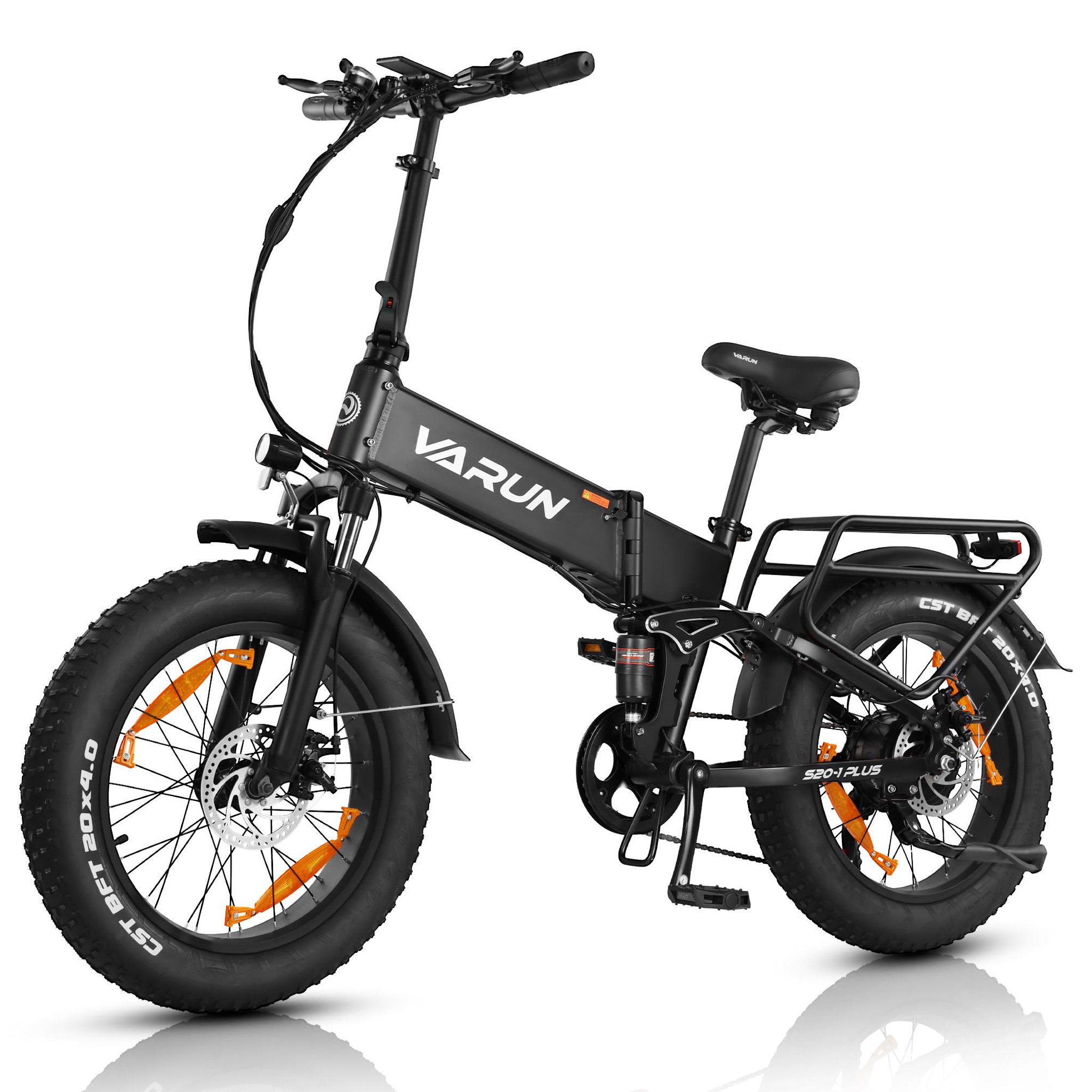 VARUN Vélo électrique pliant varun s20-2 20. Coloris disponibles : Orange, Blanc, Noir