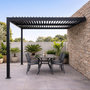 Voir la diapositive 5 : CONCEPT USINE Pergola bioclimatique adossée en aluminium noir 3x3m SIFNOS