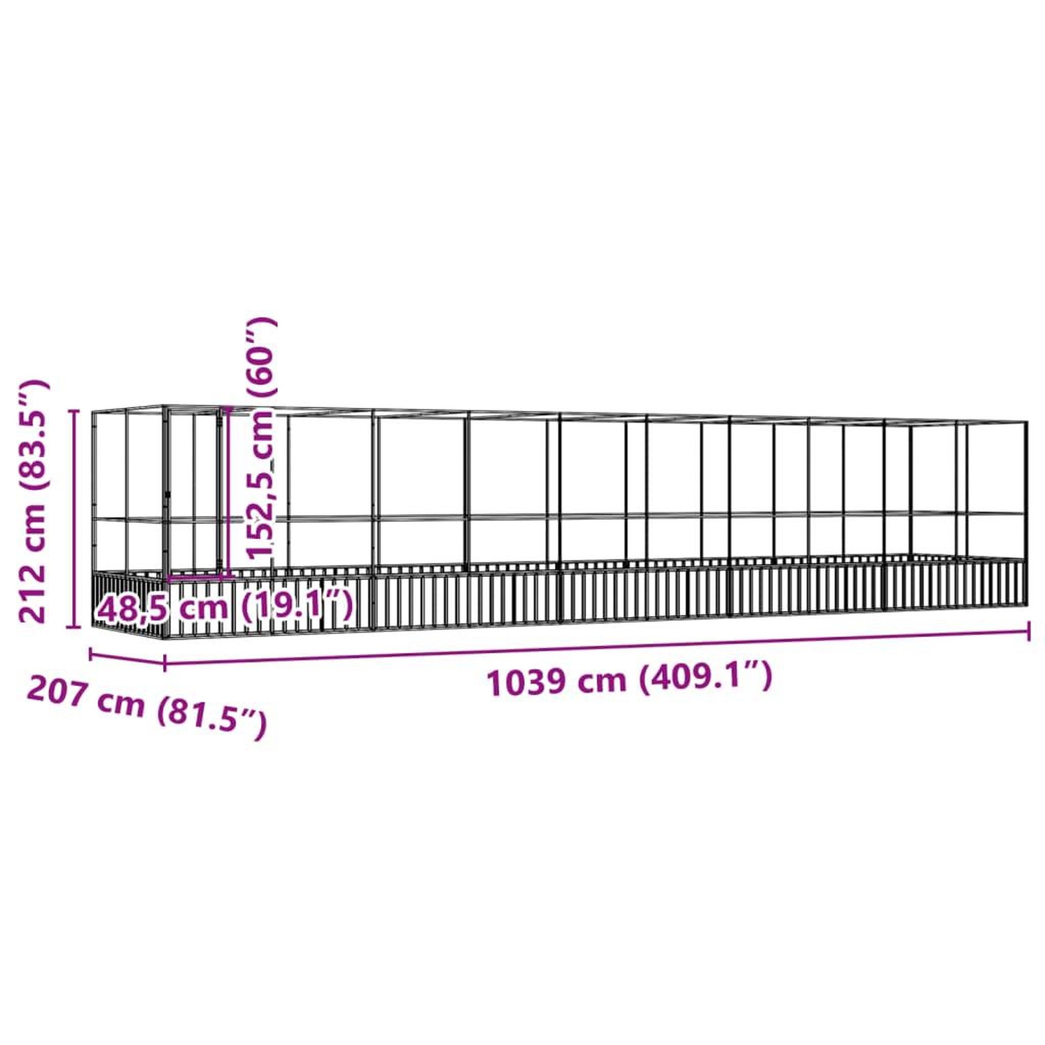 Voir la diapositive 6 : VIDAXL Voliere avec extension argente 1039x207x212 cm acier