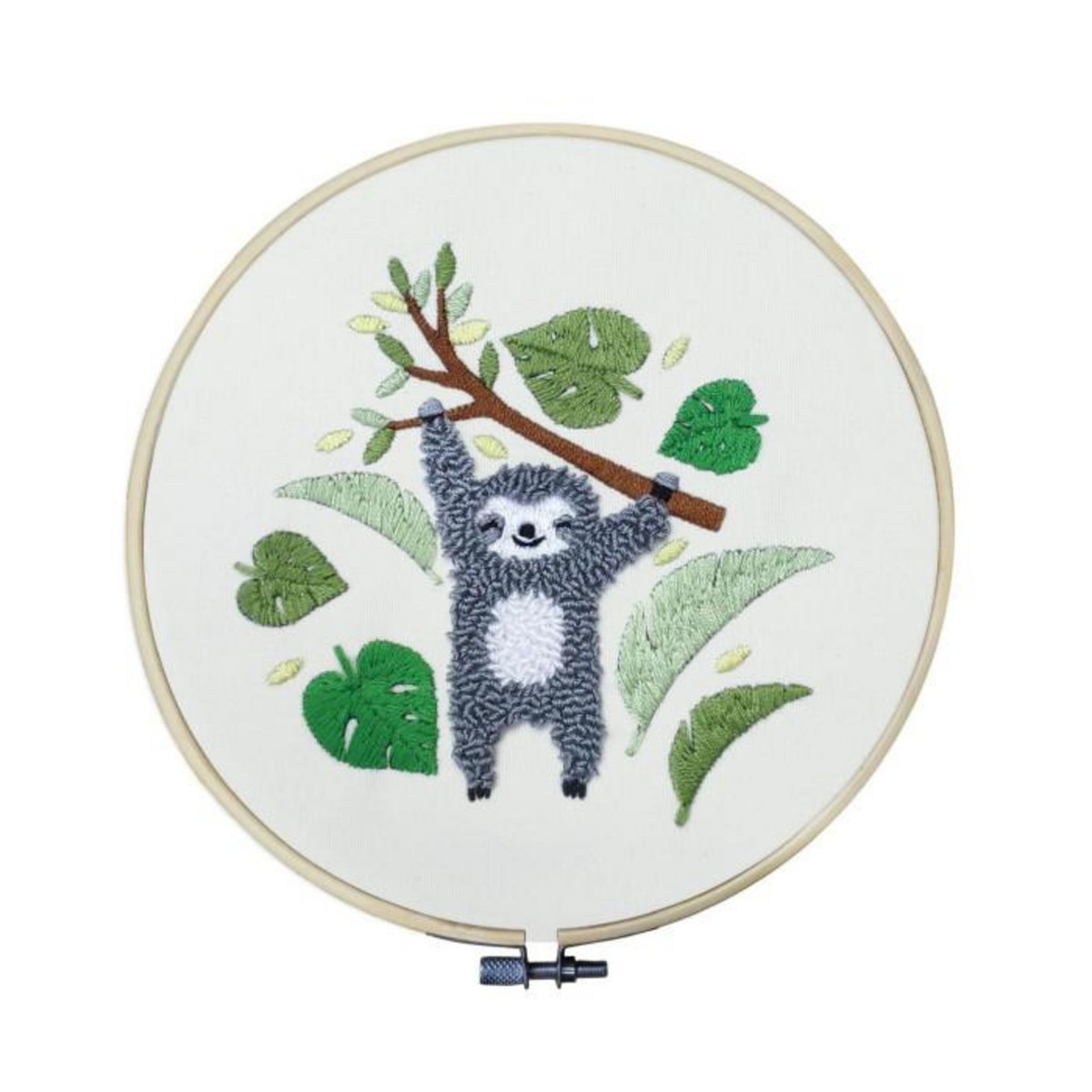 Paris Prix Kit Complet Punch Needle  Paresseux  21cm Blanc