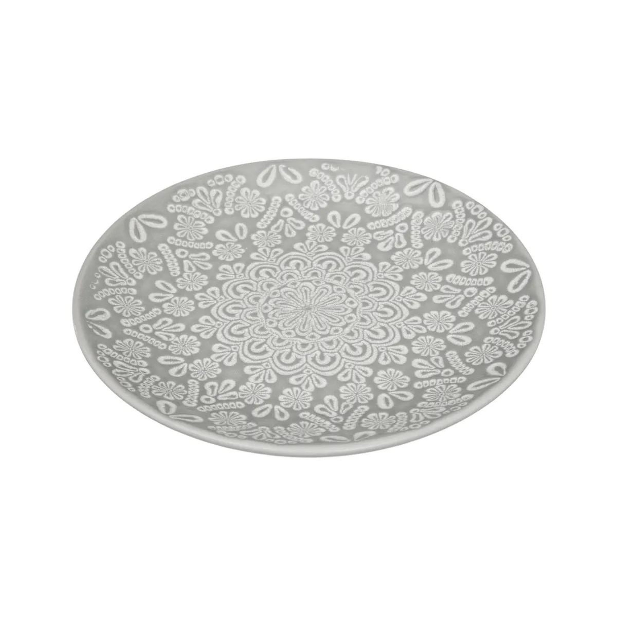 Voir la diapositive 2 : SECRET DE GOURMET Lot de 6 assiettes à dessert  hacienda  22cm gris