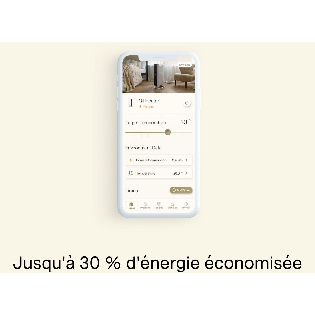 MILL Chauffage Bain d'huile OIL1500WIFI3BL