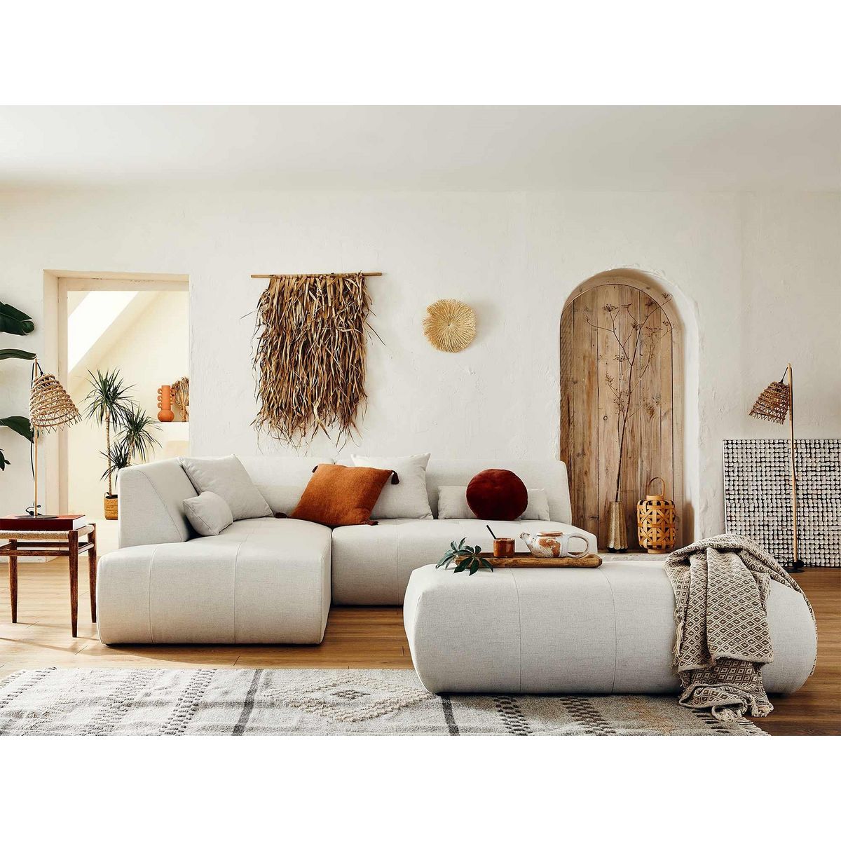 LISA DESIGN Onyx - canapé modulable d'angle gauche 5 places - en tissu