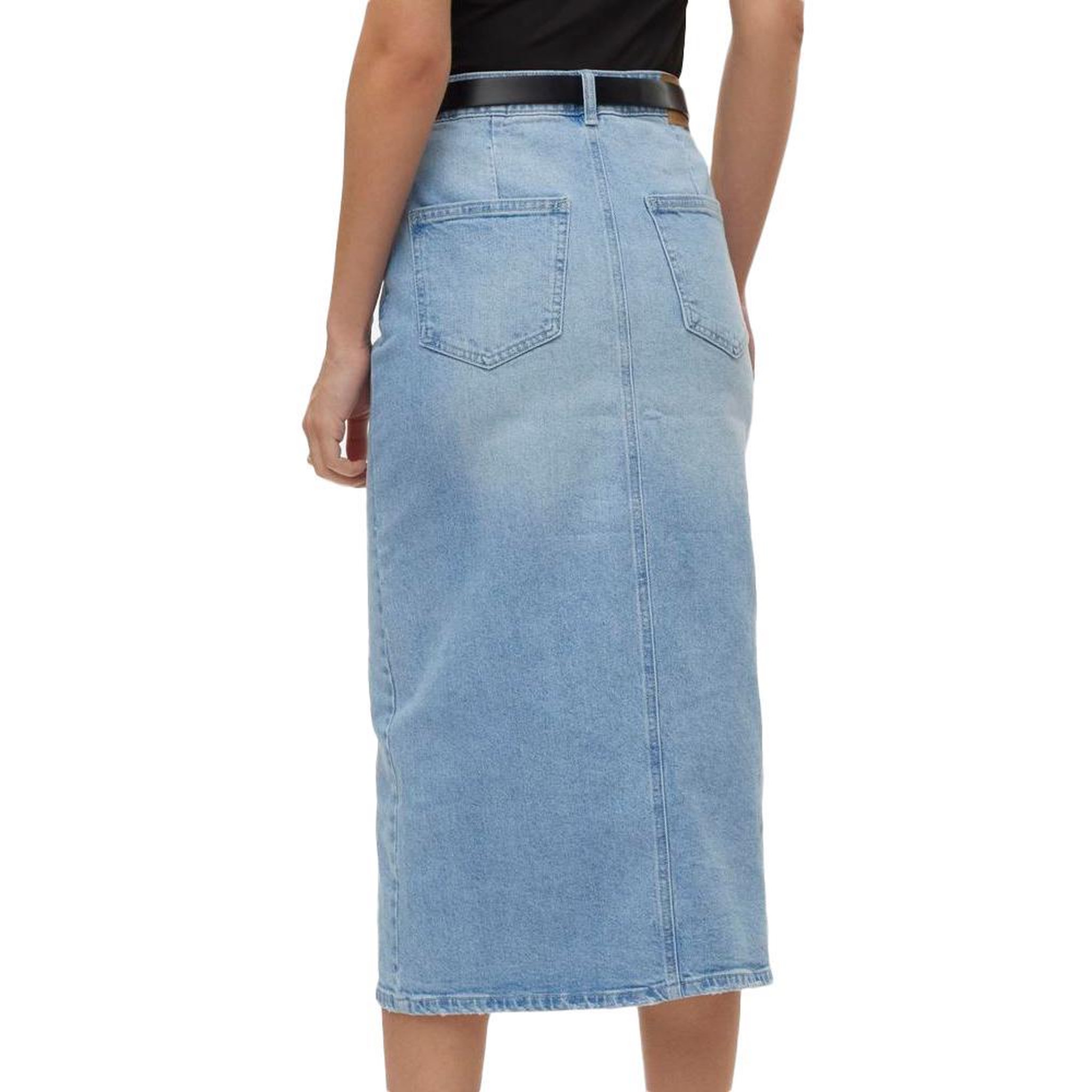 Voir la diapositive 2 : Vero Moda Jupe en jean Longue Bleu Femme Vero Moda Calf Denim Skirt