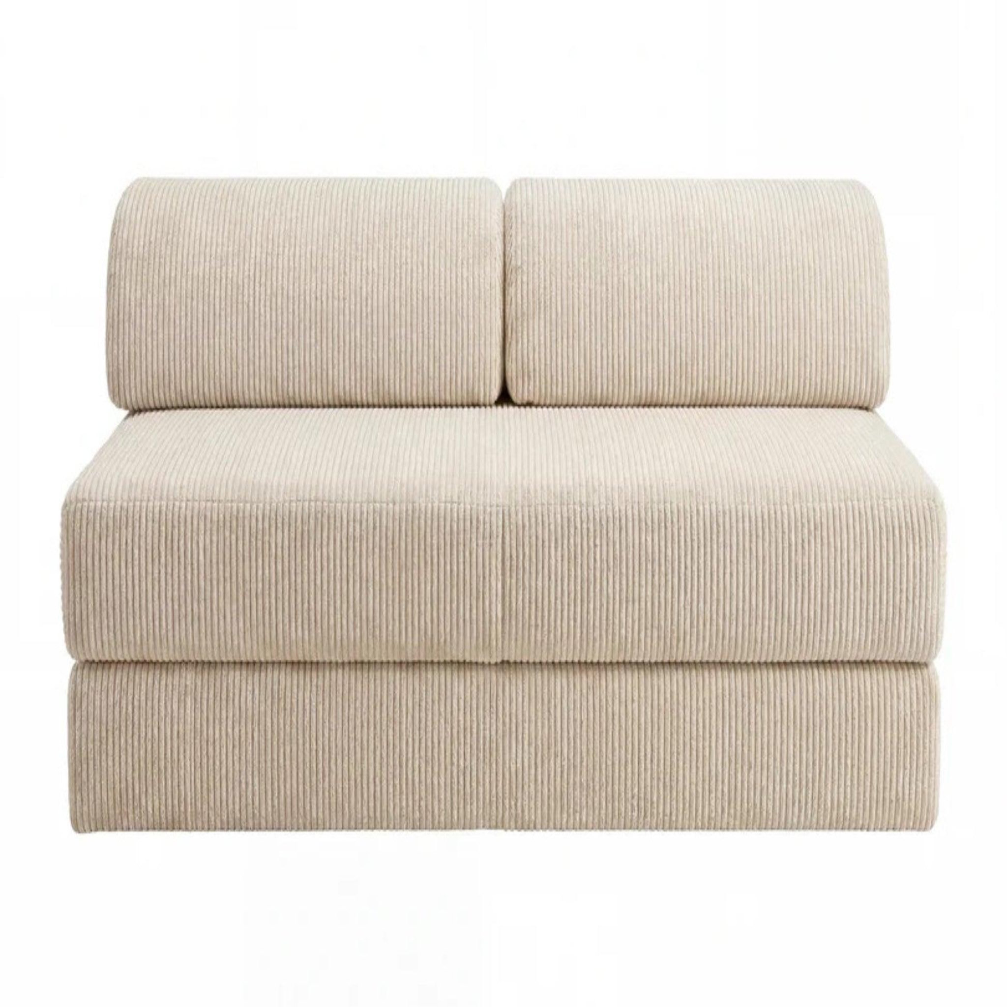 CASANOVA PARIS Emilio - canapé droit petit velours côtelé 2 places. Coloris disponibles : Orange, Gris, Beige, Bleu, Marron, Rose, Vert