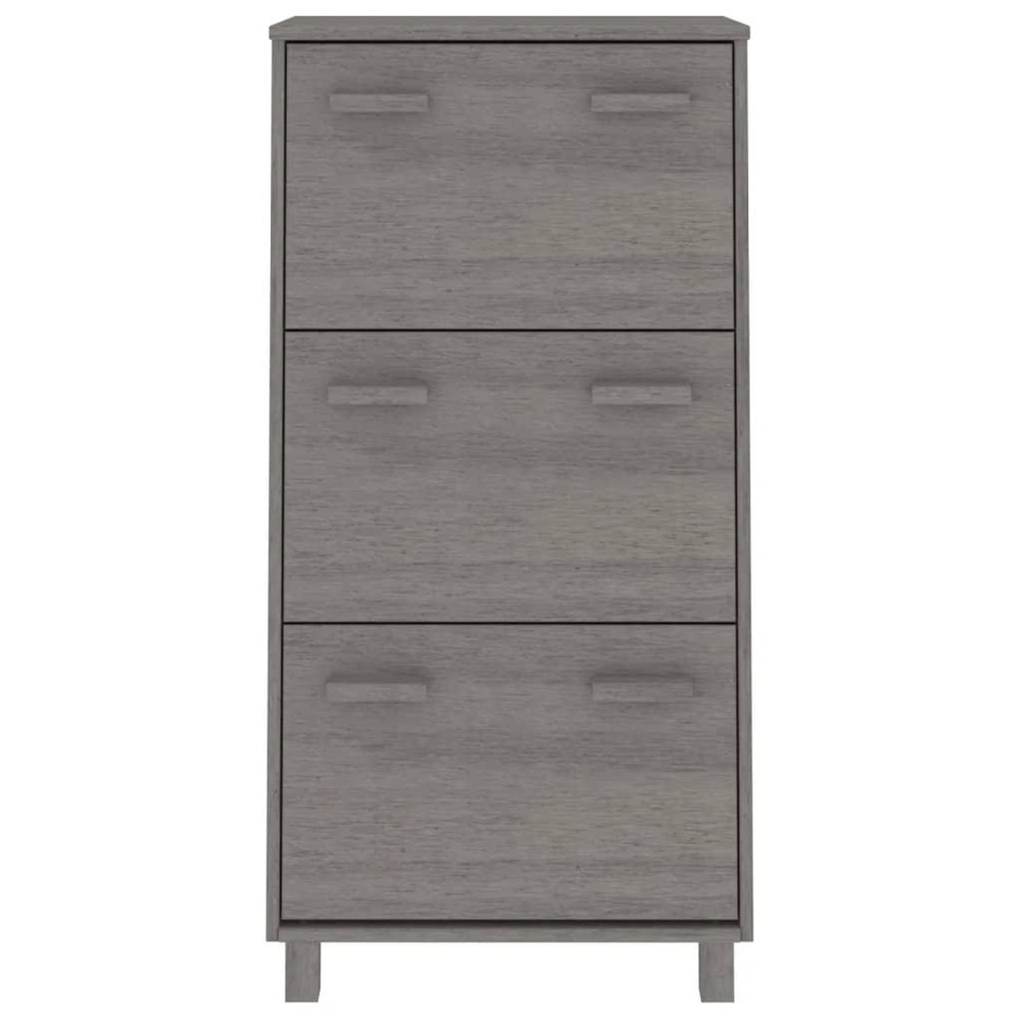 Voir la diapositive 3 : VIDAXL Armoire a chaussures HAMAR Gris clair 59,5x35x117 cm Pin massif