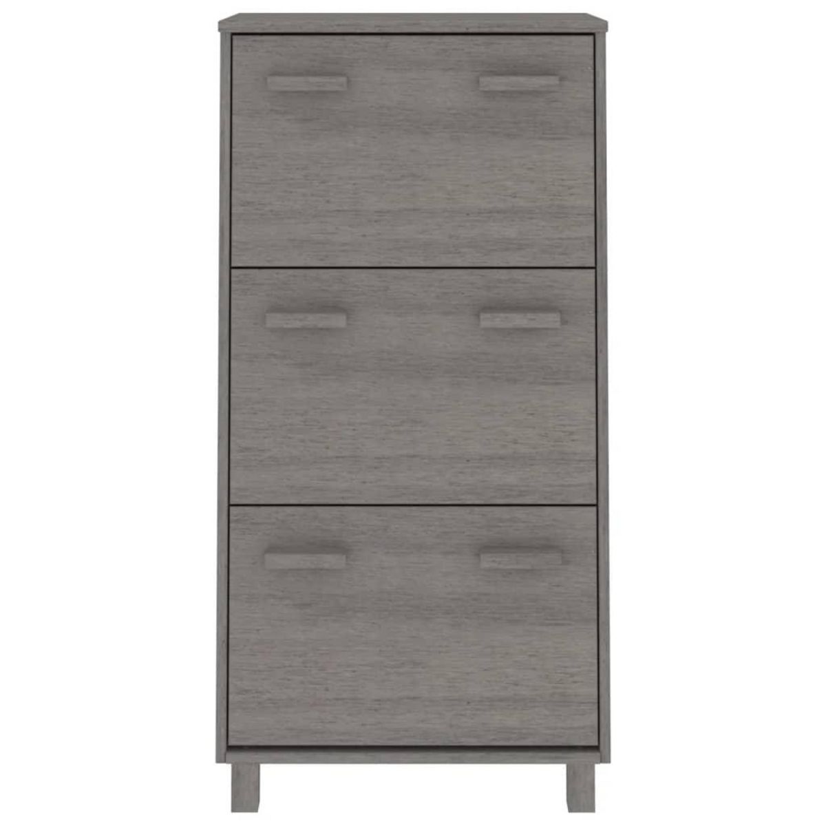 VIDAXL Armoire a chaussures HAMAR Gris clair 59,5x35x117 cm Pin massif