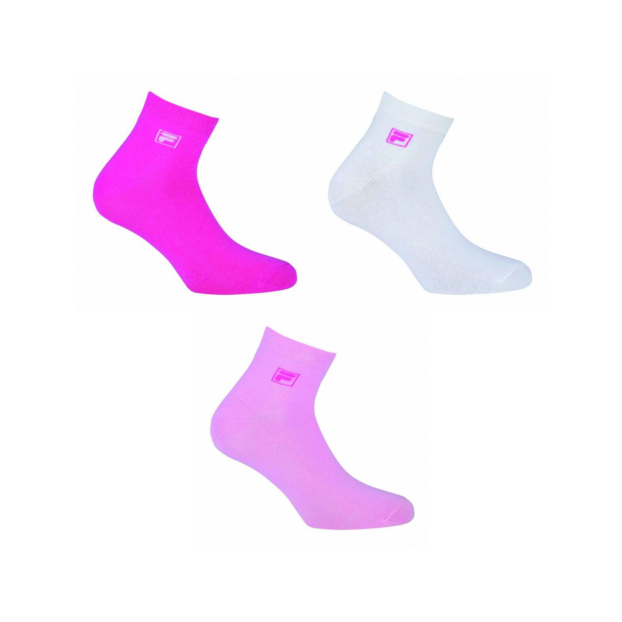 FILA Lot de 3 quarters femme fila f9303 rose panther. Coloris disponibles : Rose