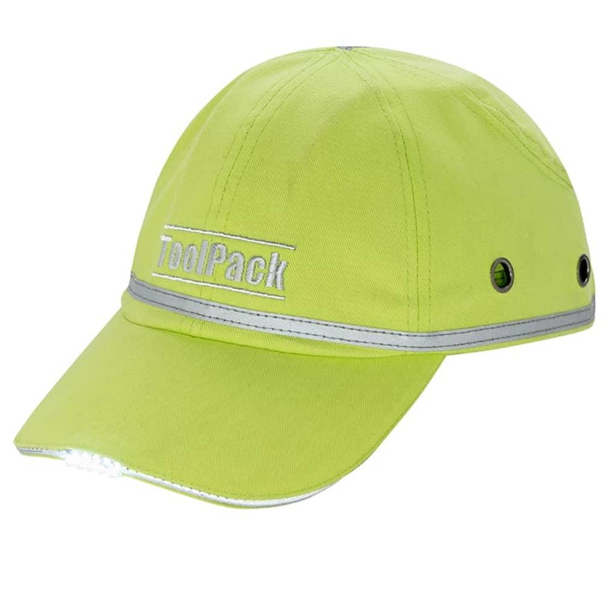 Voir la diapositive 1 : Toolpack Toolpack Casque de protection a LED Vert citron
