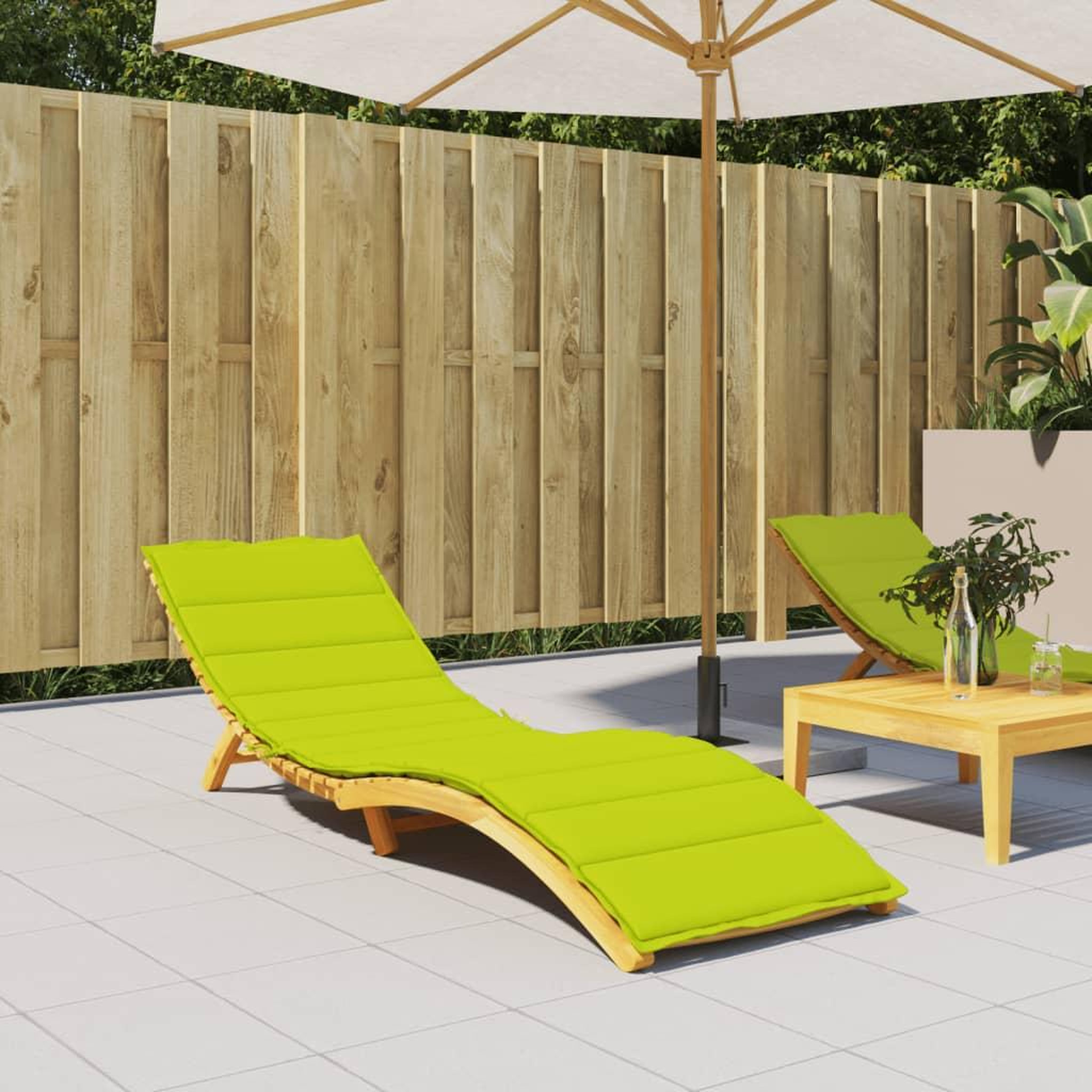 Voir la diapositive 1 : VIDAXL Coussin de chaise longue vert vif 200x50x3 cm tissu oxford