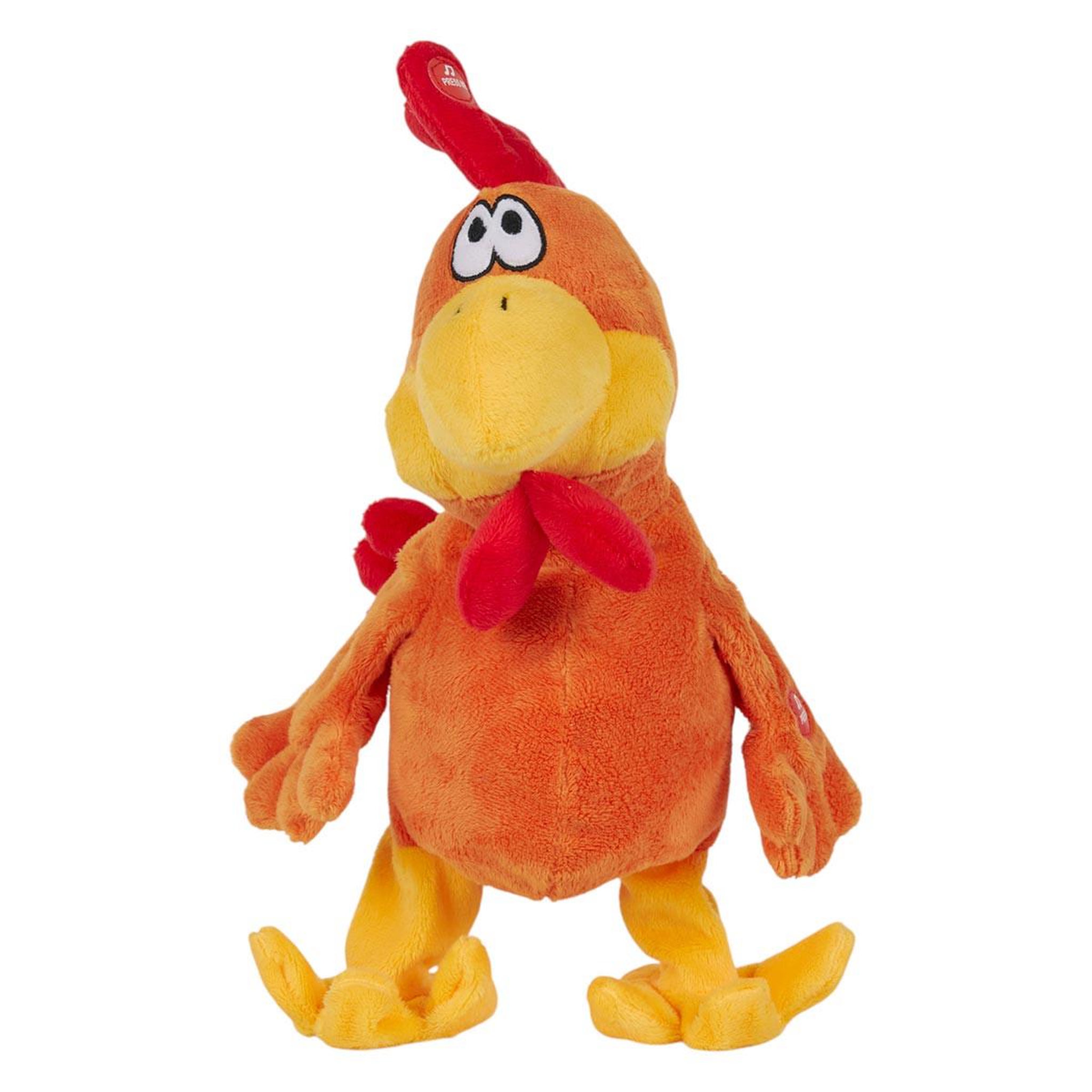 Jeux 2 momes Peluche Animée Coq  Chanteur  30cm Multicolore