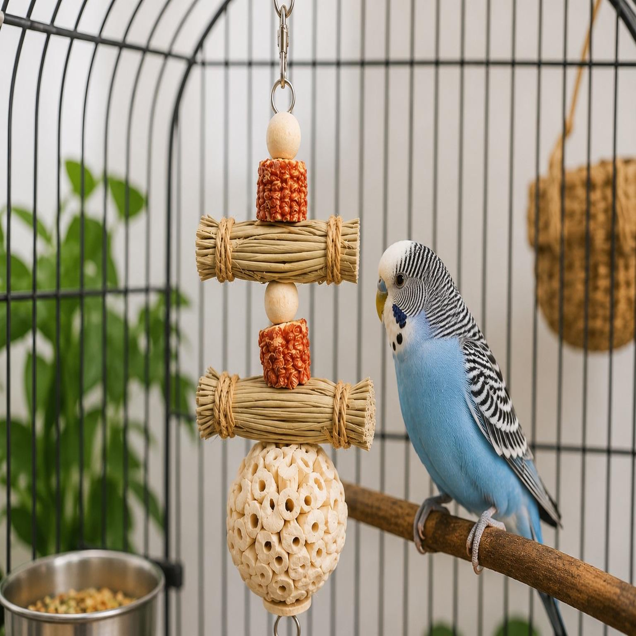 Voir la diapositive 2 : Eden Jouet suspendu naturel pour oiseaux aba