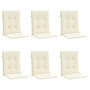 Voir la diapositive 3 : VIDAXL Coussins de chaise de jardin a dossier bas lot de 6 creme