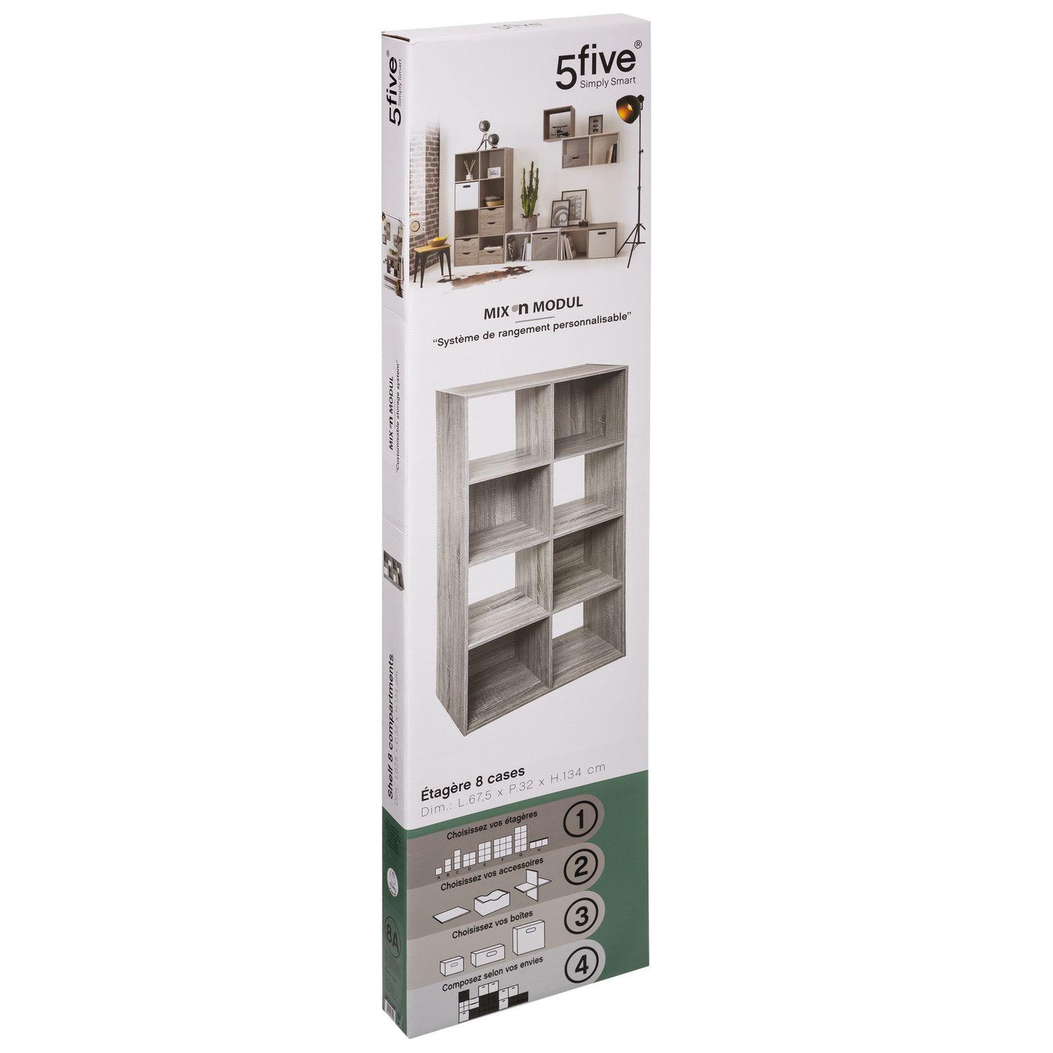Voir la diapositive 4 : FIVE Etagère cube design Mix'n modul