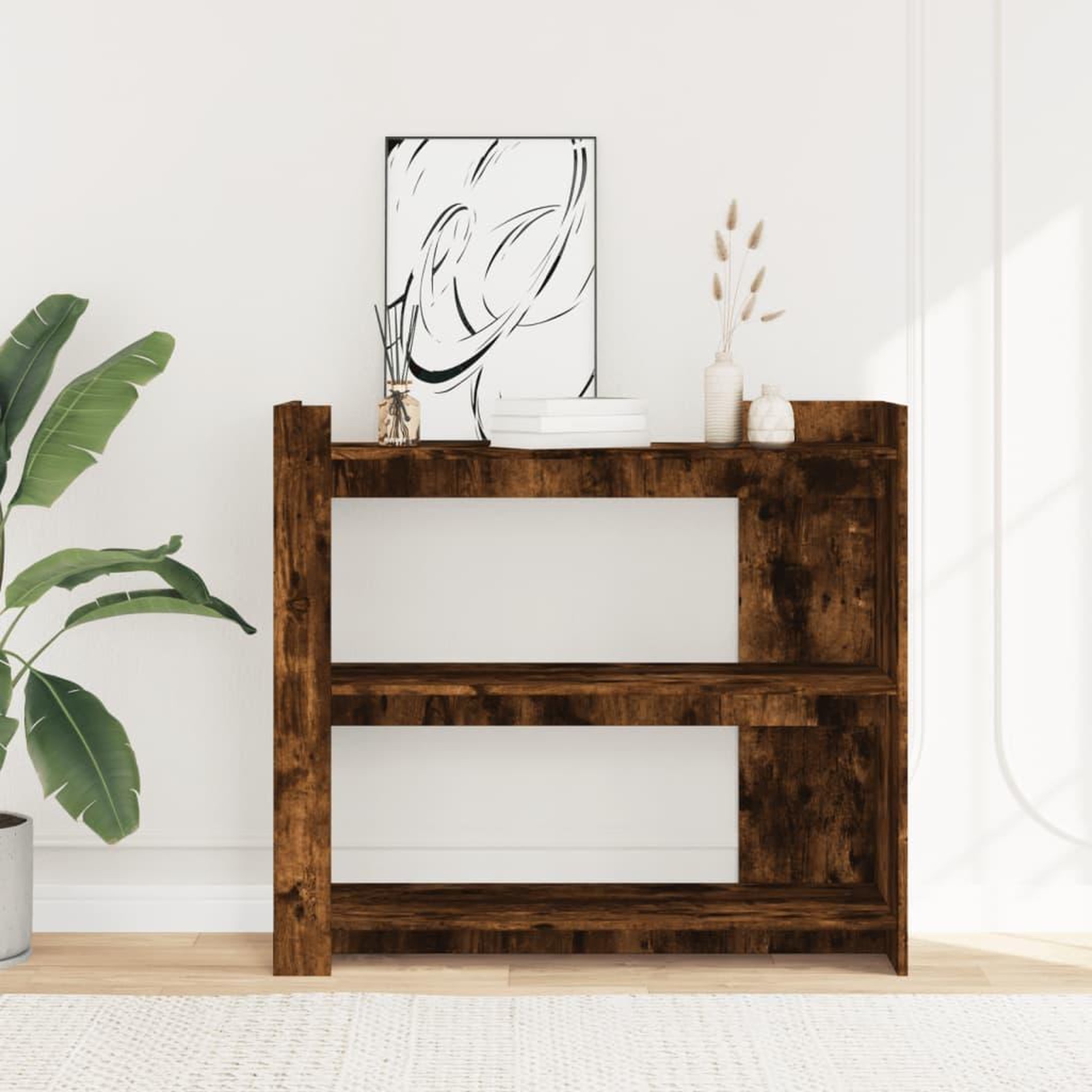 Voir la diapositive 3 : VIDAXL Table console chene fume 100x35x90 cm bois d'ingenierie