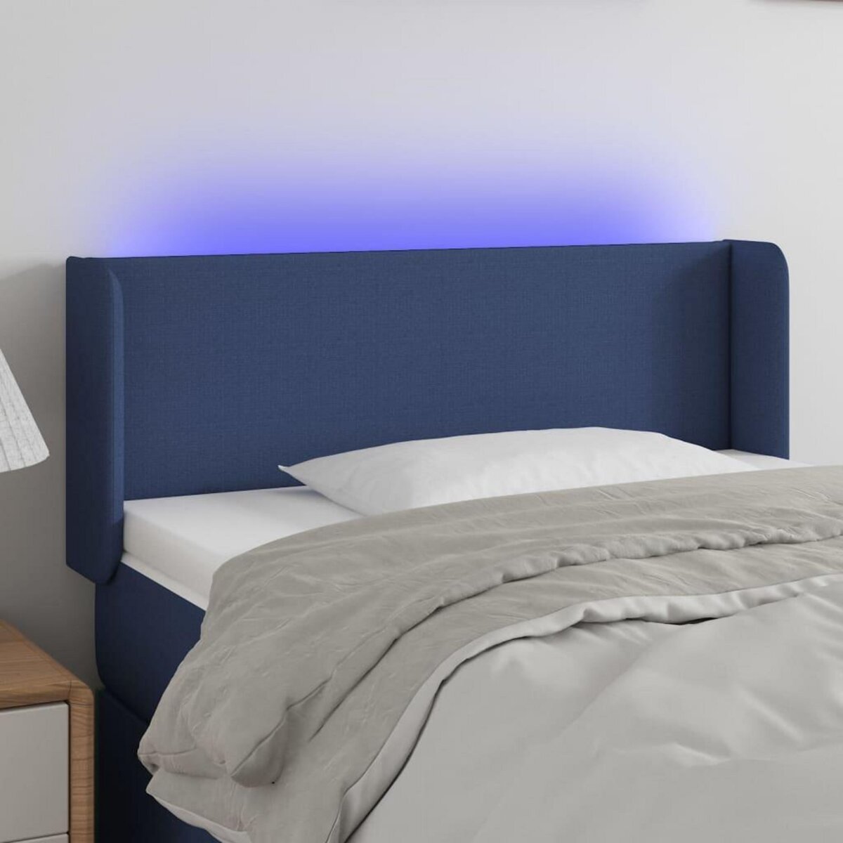 VIDAXL Tete de lit a LED Bleu 103x16x78/88 cm Tissu