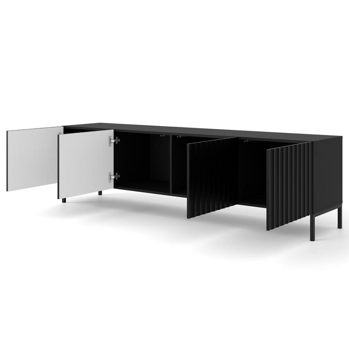 BEST MOBILIER Lara - meuble tv - pieds noirs - 200 cm