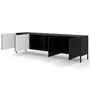 Voir la diapositive 2 : BEST MOBILIER Lara - meuble tv - pieds noirs - 200 cm