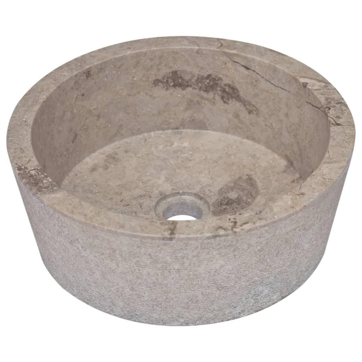 VIDAXL Lavabo Gris Ø40x15 cm Marbre