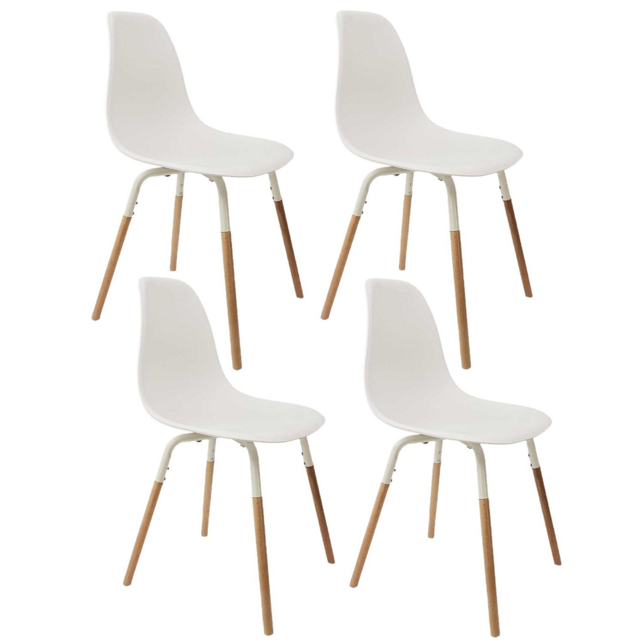 Voir la diapositive 1 : The Home Deco Factory Lot de 4 Chaises scandinave Phenix en polypropylène et métal