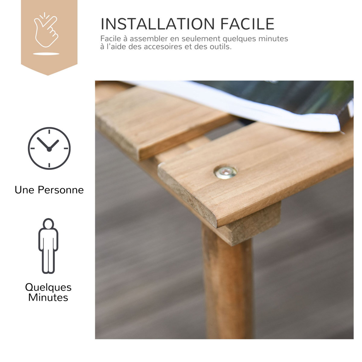 OUTSUNNY Table basse pliable de jardin camping plateau à lattes dim. 58L x 58l x 40H cm sac transport inclus bois sapin pré-huilé