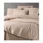 Voir la diapositive 4 : GENERIQUE Parure de lit - 129CTN64627 - 1 housse de couette 220 x 240 cm + 2 taies d'oreiller 60 x 60 cm - 100% coton ranforcé - Beige