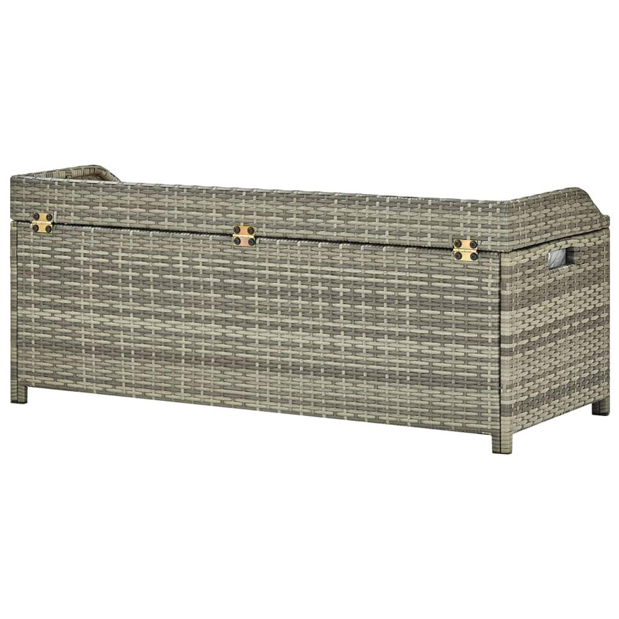 Voir la diapositive 5 : VIDAXL Banc de rangement de jardin 120 cm Resine tressee Gris