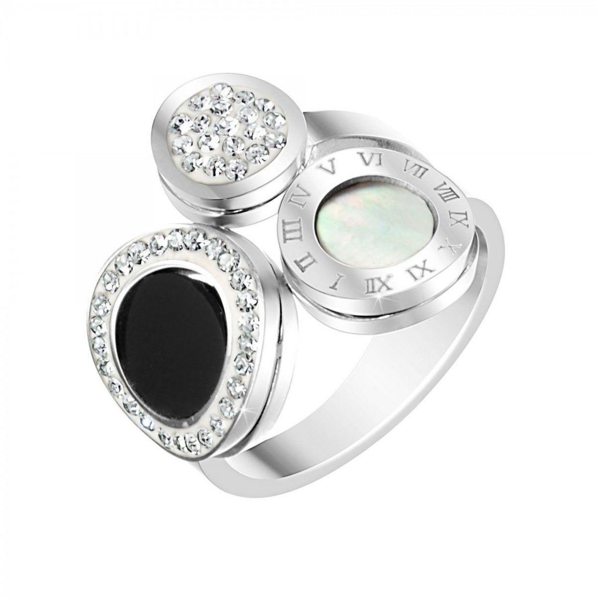 SC CRYSTAL Bague taille 54 par SC Crystal ornée de Cristaux scintillants et de nacre