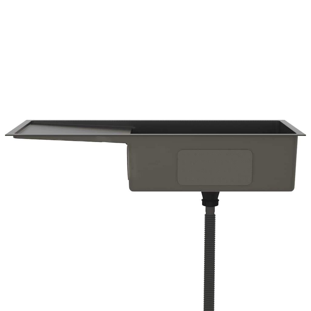 VIDAXL Evier de cuisine fait main Noir Acier inoxydable