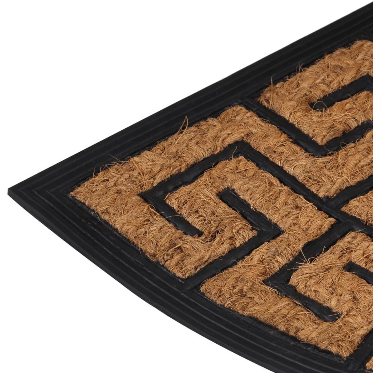 VIDAXL Tapis de porte demi-rond 45x75 cm caoutchouc et fibre de coco