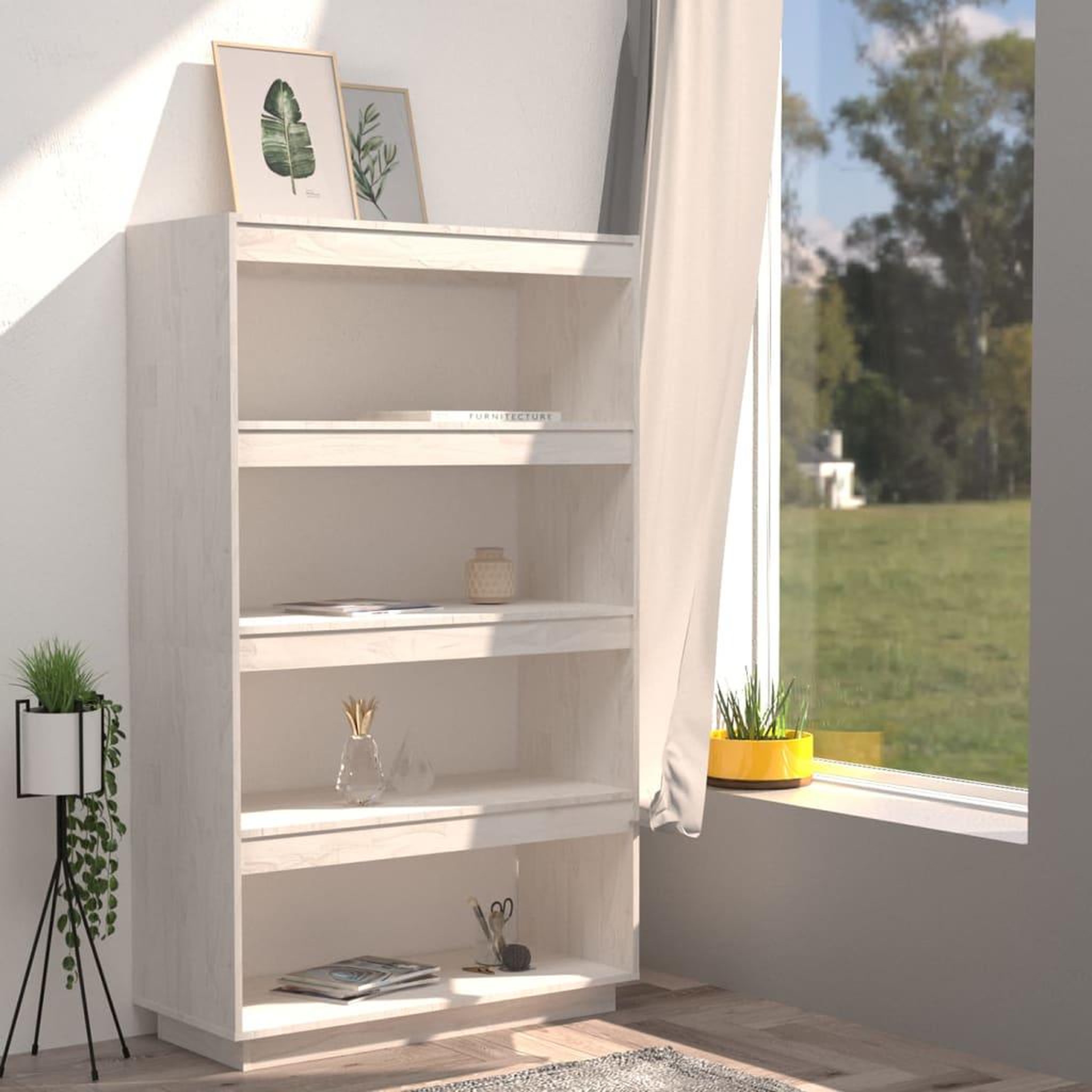 Voir la diapositive 3 : VIDAXL Bibliotheque/Separateur de piece Blanc 80x35x135 cm Pin massif