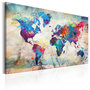 Voir la diapositive 1 : Paris Prix Tableau Imprimé  World Map : Colourful Madness