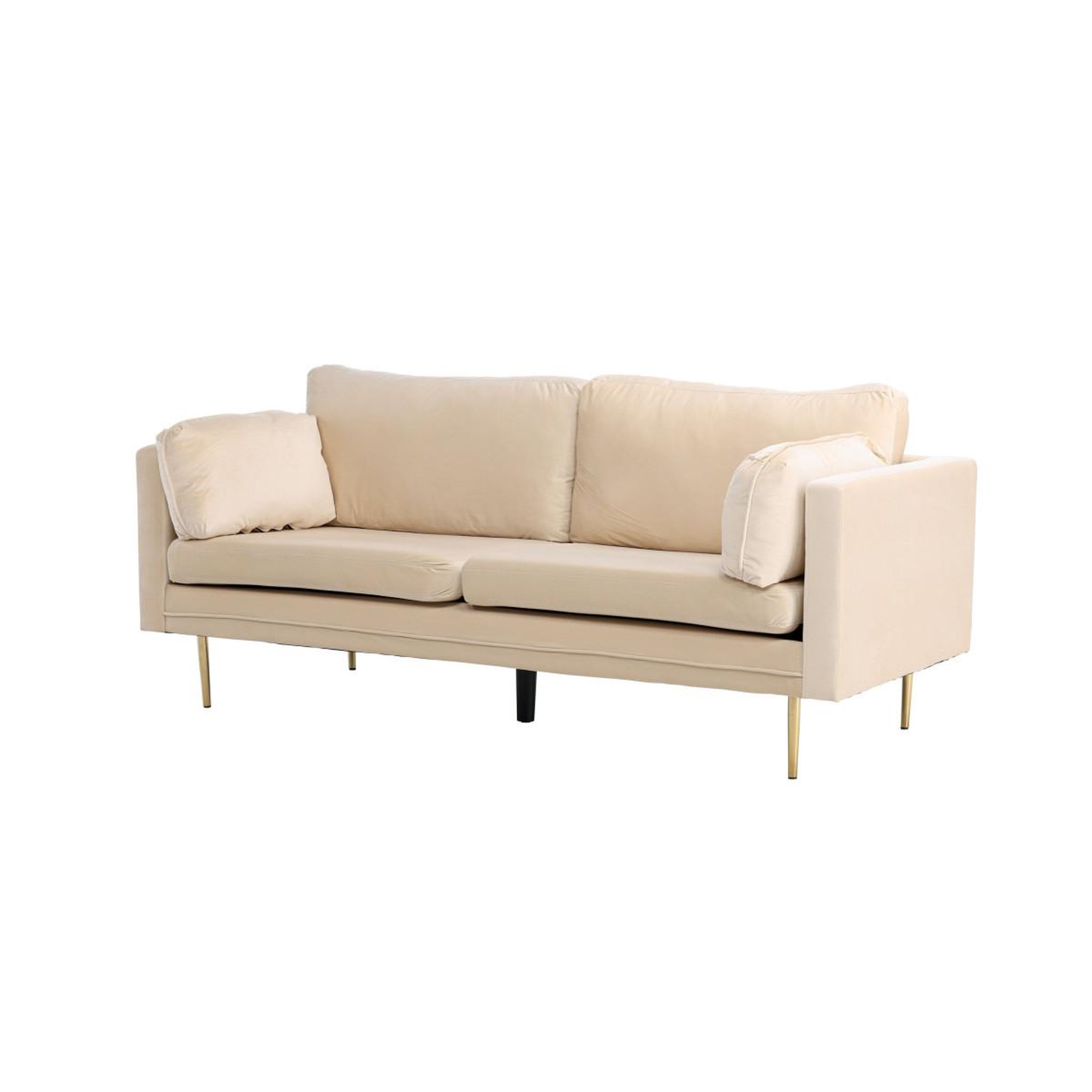 Voir la diapositive 3 : Paris Prix Canapé 3 places en velours  boom  203cm beige & or