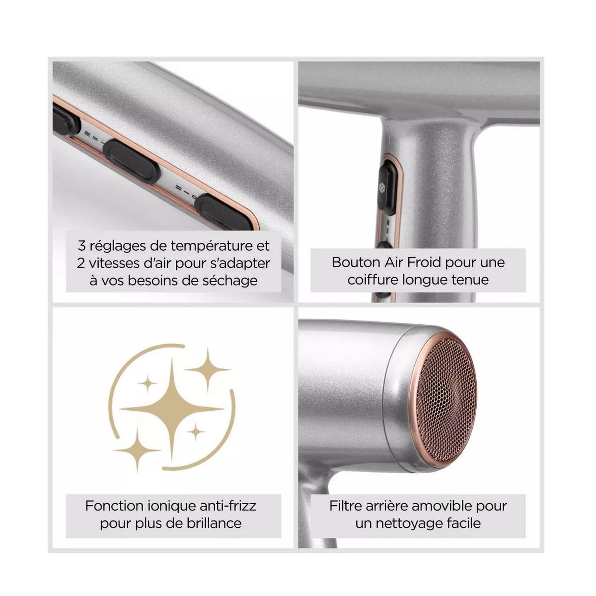 Voir la diapositive 3 : BABYLISS Sèche-cheveux 2100w gris - d580de