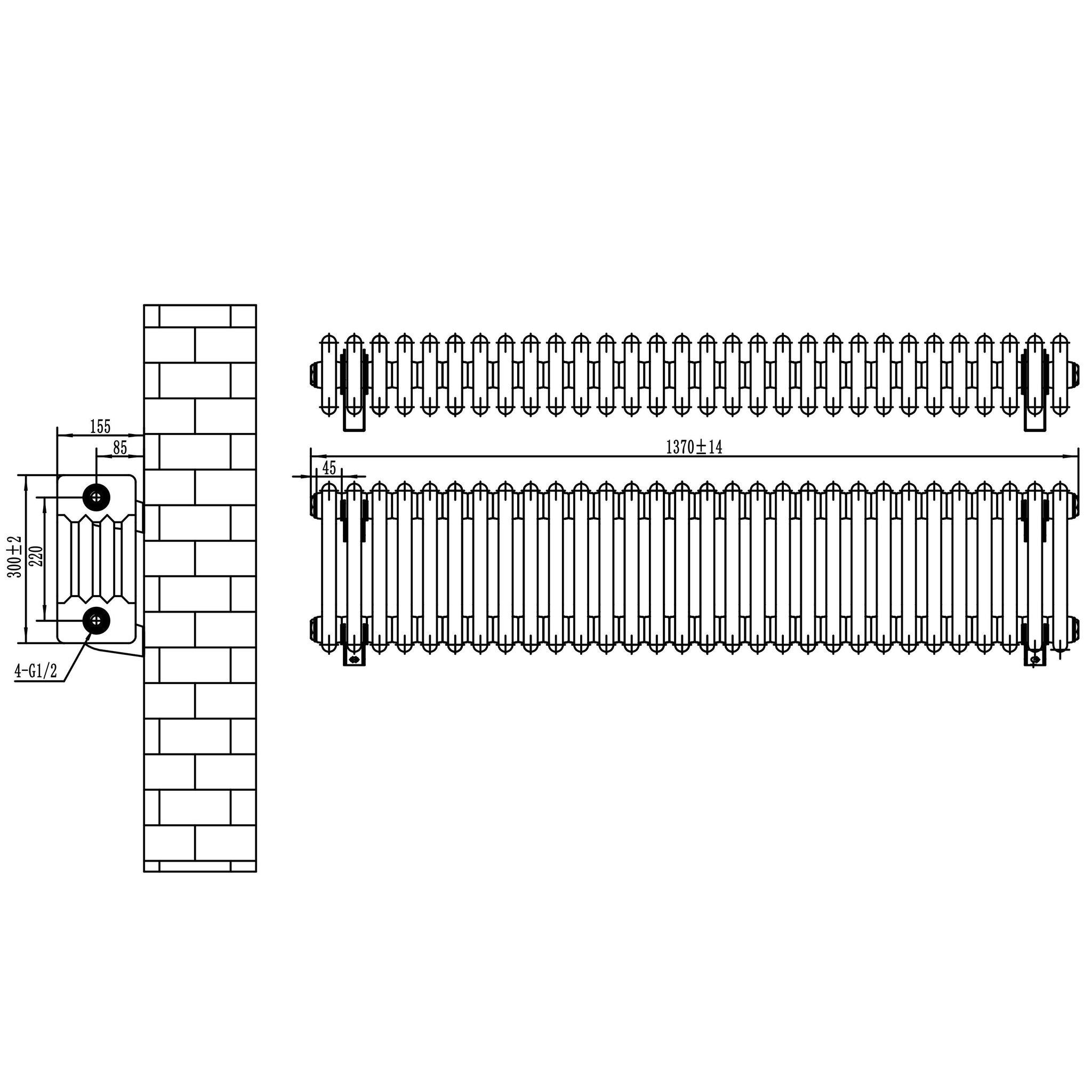 Voir la diapositive 5 : MONSTERSHOP Radiateur traditionnel à 4 colonnes - 300 x 1370 mm