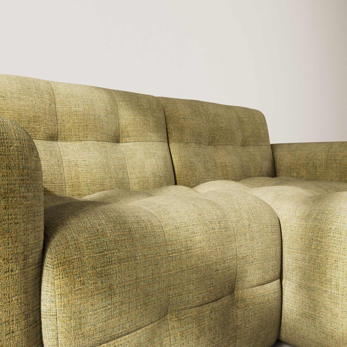 BEST MOBILIER Diane - canapé d'angle droit 4 places en velours texturé