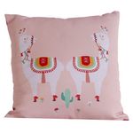 HABITABLE Coussin enfant design Texa Lama. Coloris disponibles : Blanc, Rose