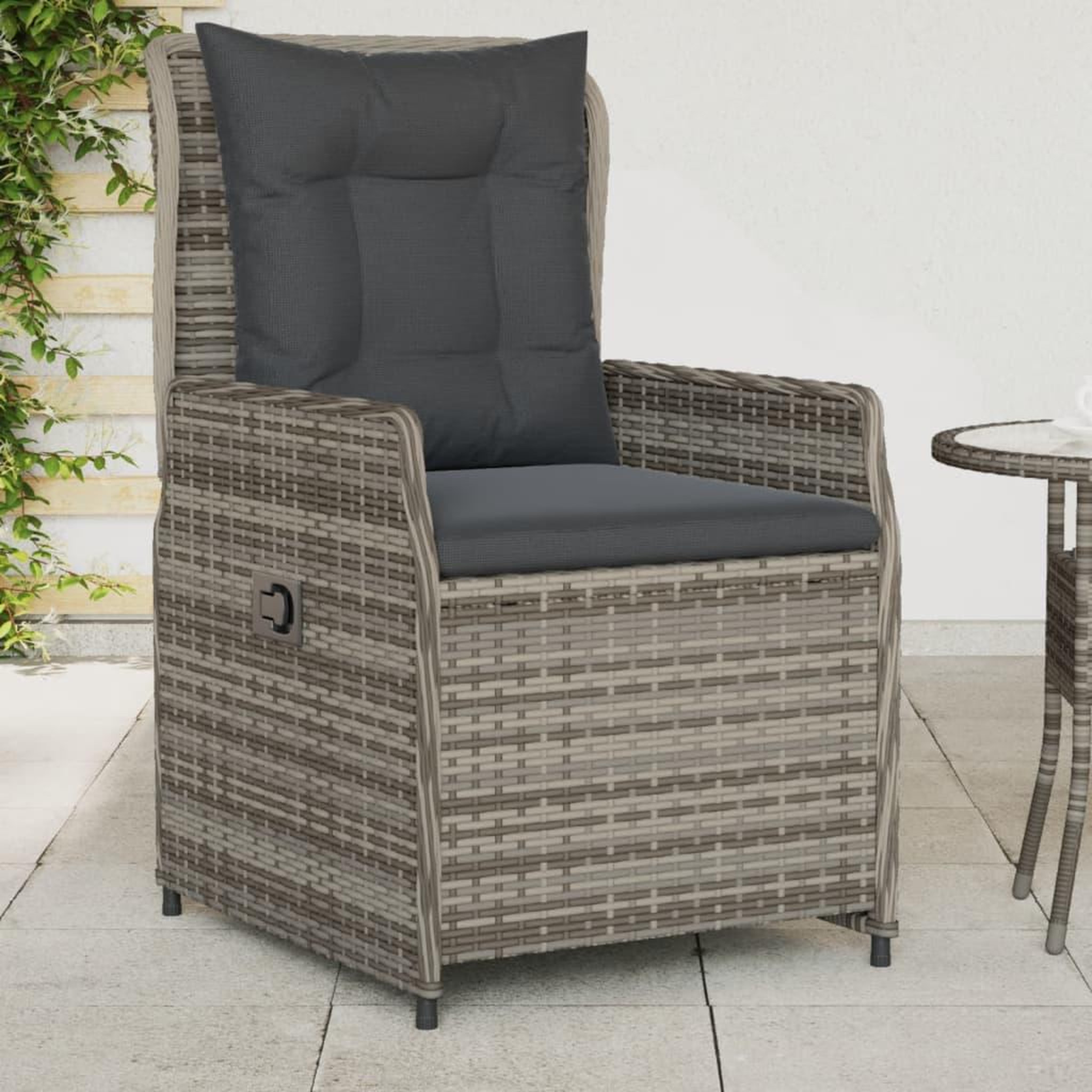 VIDAXL Chaises inclinables de jardin lot de 2 gris resine tressee